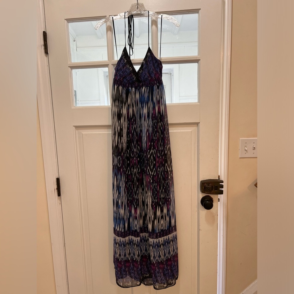 Aqua Halter Boho Long Dress